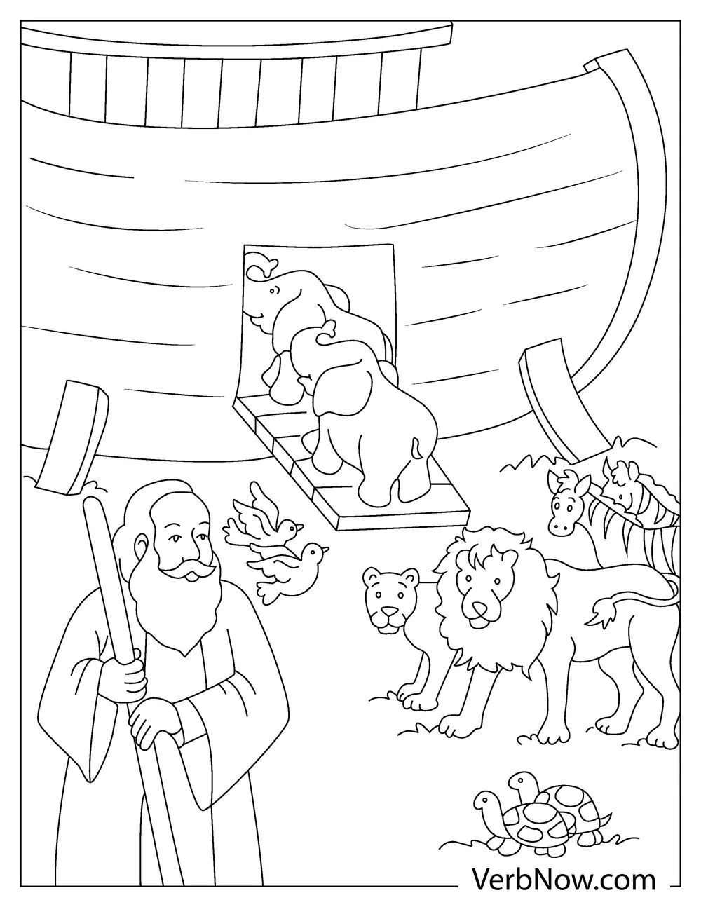Printable Noah and the Ark Bible Adult