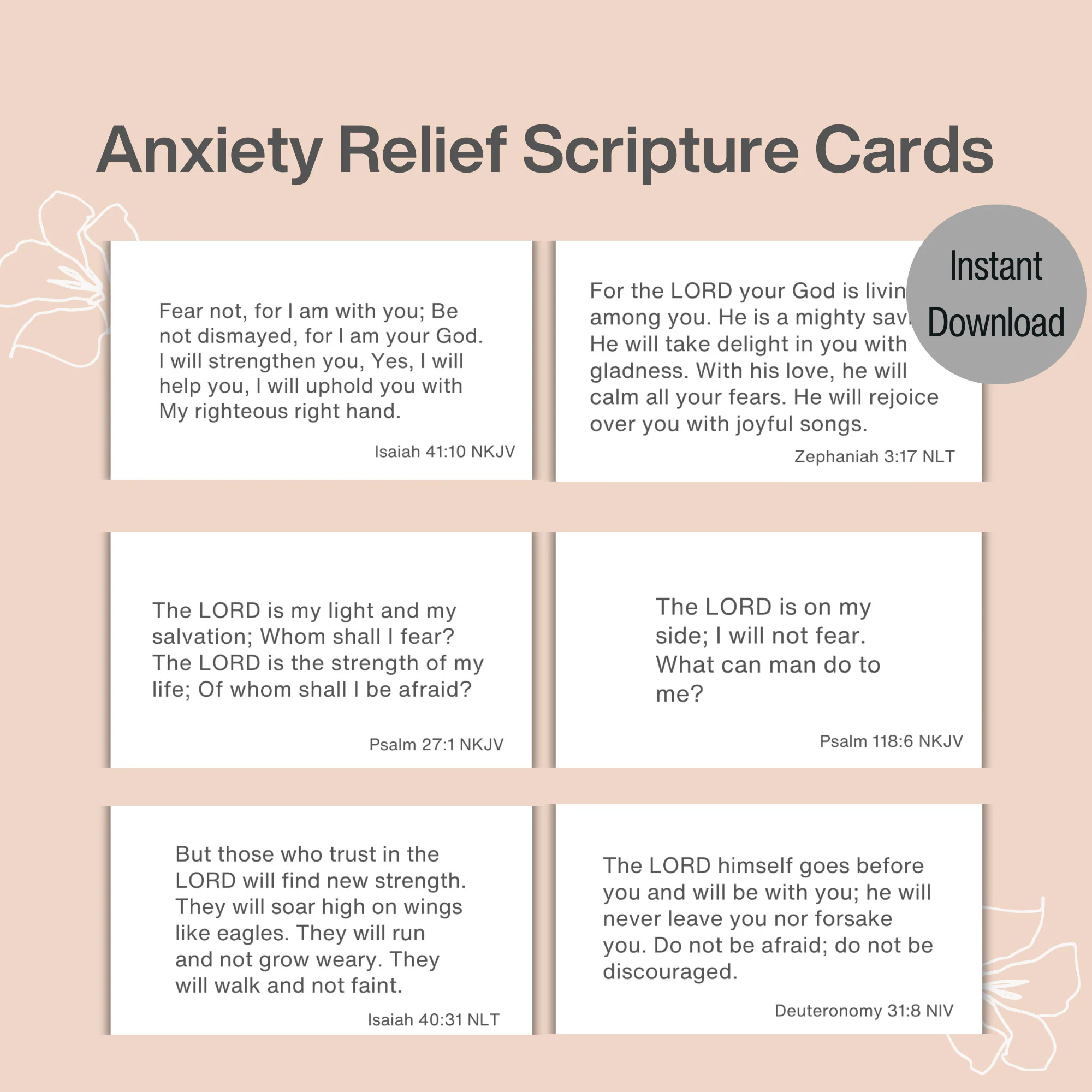 30 Anxiety Relief Printable Scripture Cards Minimalist Bible Verse Cards Encouragement Cards Mental Health Comfort Cards Self Care PDF Etsy
