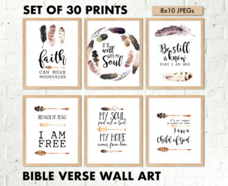 30 Bible Verse Prints Printable Wall Art Scripture Set Bible Verse Poster Set Christian Prints Set 8x10 Digital Posters Christian Art Etsy