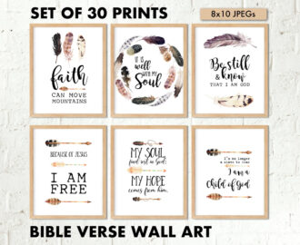 30 Bible Verse Prints Printable Wall Art Scripture Set Bible Verse Poster Set Christian Prints Set 8x10 Digital Posters Christian Art Etsy