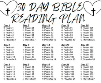 30 Day Bible Reading Plan Psalms And Proverbs Etsy