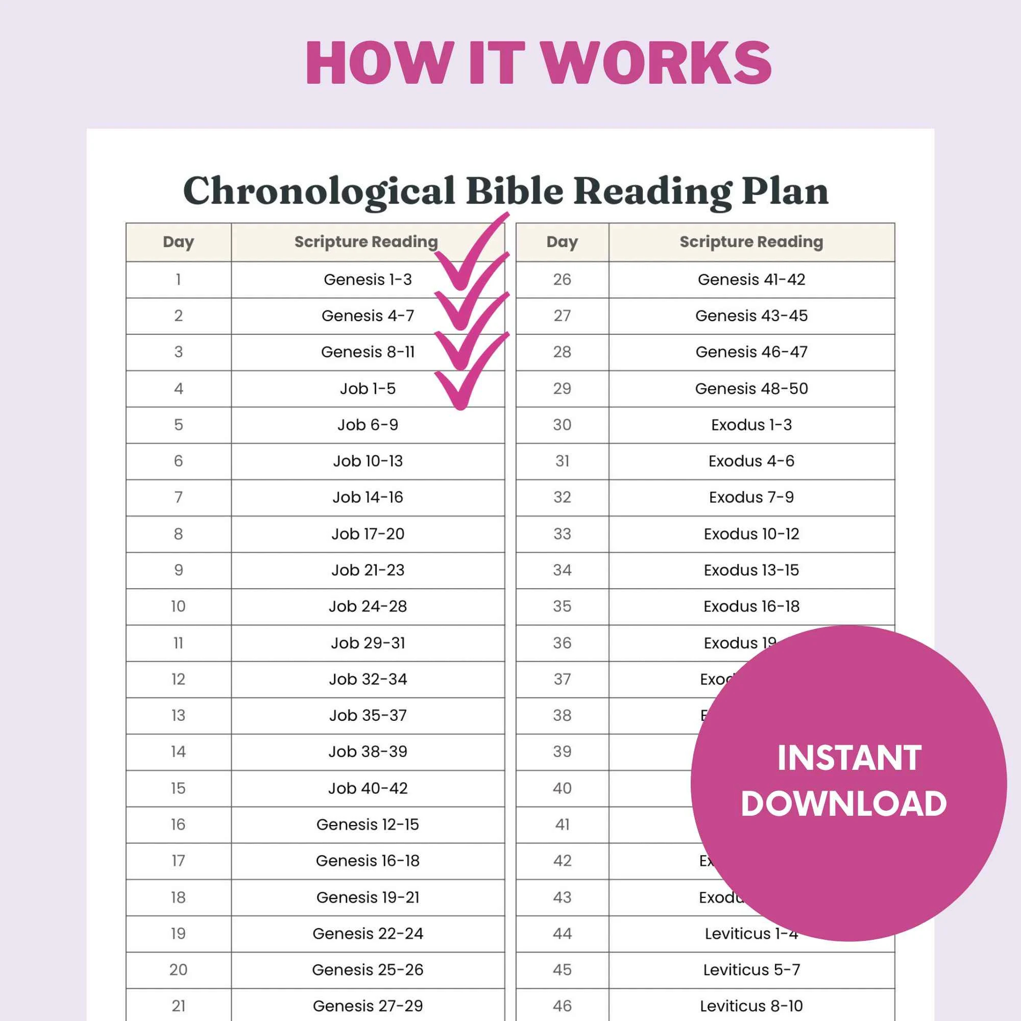 365 Days Printable Chronological Scripture Reading Plan read The Bible In 1 Year Christian Gospel Reading Log bible Weekly Reading Plan Etsy