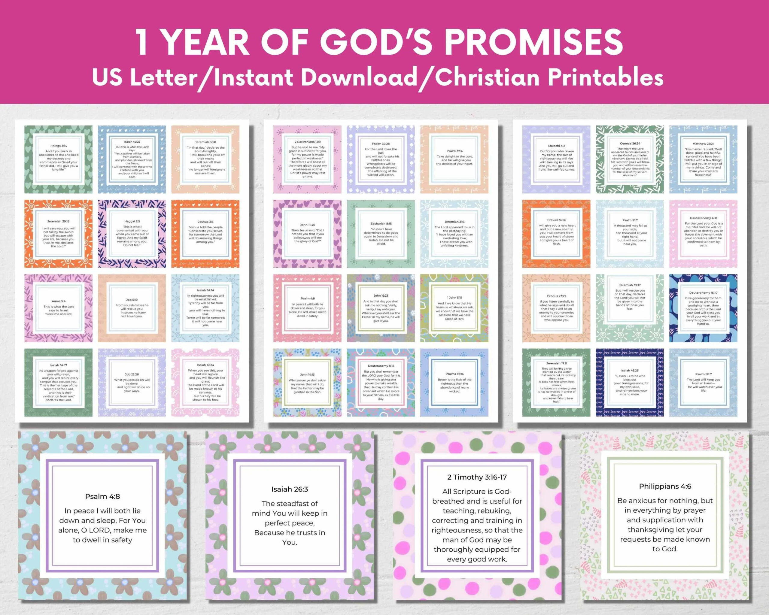 365 Printable Bible Verses Etsy