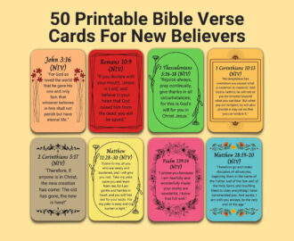 50 Printable Bible Verse Cards For New Believers Bible Study Tools Memory Verse Flash Cards Bible Affirmations Christian Gift For Women Etsy