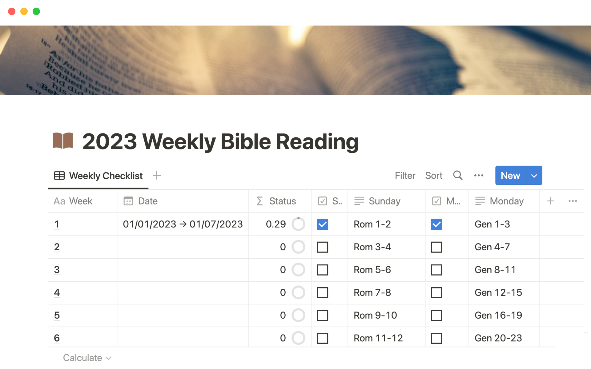 52 week Bible Reading Plan Template By Michael Holt Notion Marketplace
