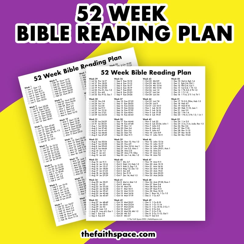 Weekly Bible Reading Schedule PDF Printable