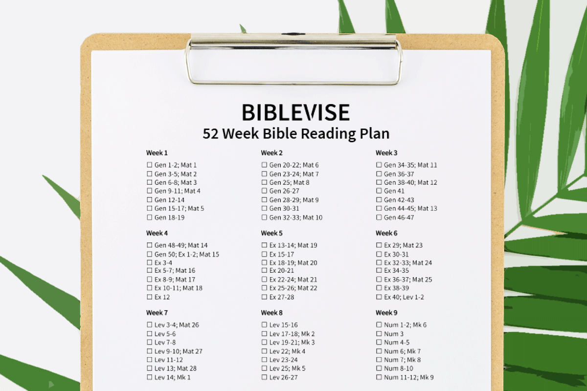 Free Printable Bible Reading Plan Template