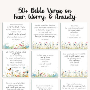 54 Bible Verse Cards Scripture Cards Bible Study Verses On Fear Worry Anxiety Christian Memory Verses Bible Journaling Etsy