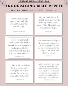 60 Bible Verse Cards NIV Bible Verse Printable Bible Study Printable Scripture Cards Bible Memory Verse Mini Scripture Cards Self Care Etsy
