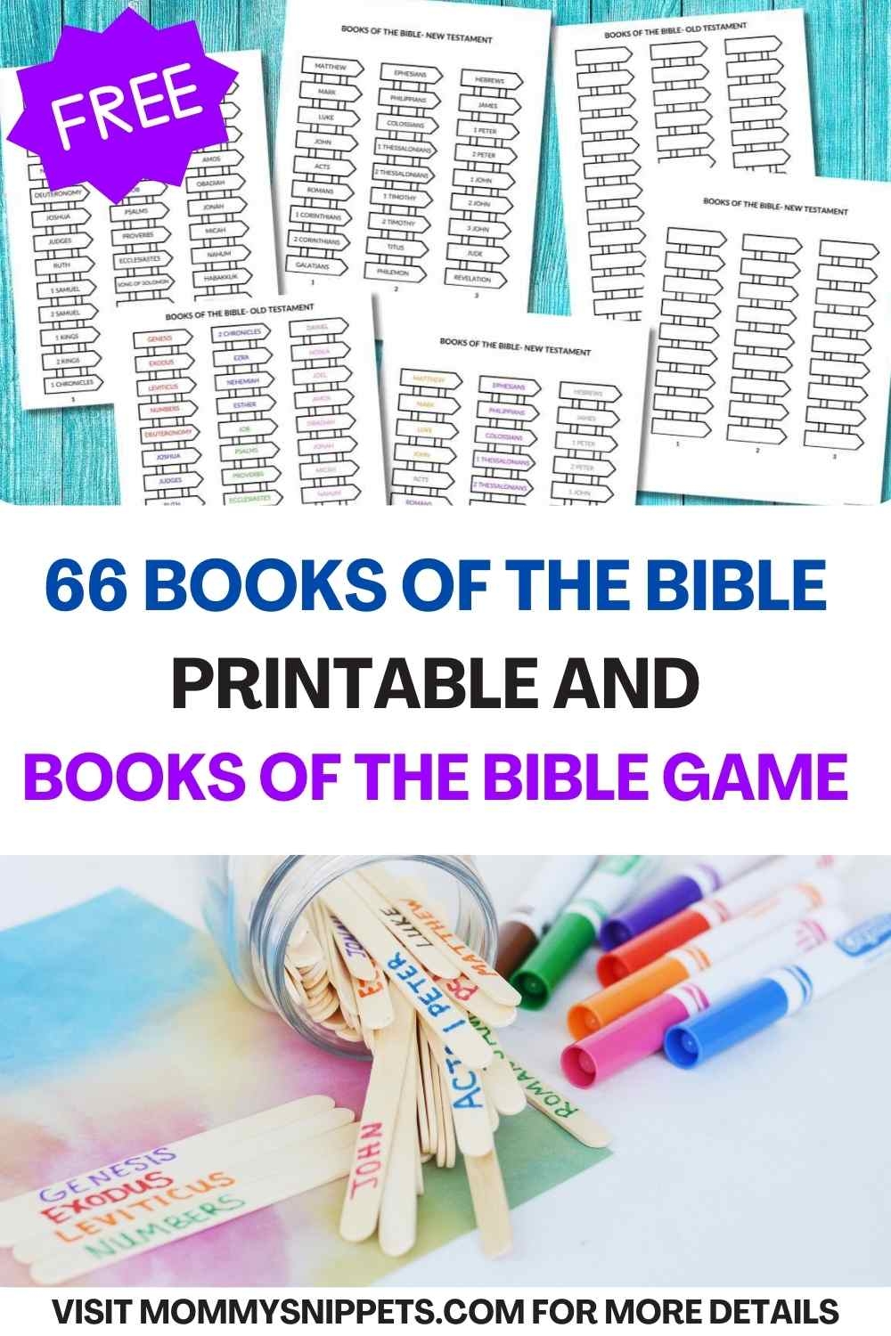 66 Books Of The Bible Printable A Books Of The Bible Craft Game