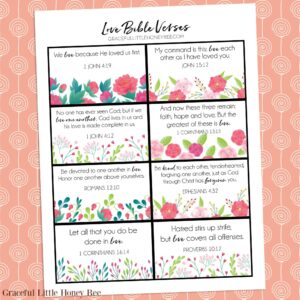 8 Bible Verses About Love FREE PRINTABLE CARDS Graceful Little
