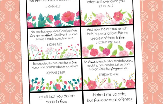 8 Bible Verses About Love FREE PRINTABLE CARDS Graceful Little