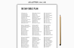 90 Day Bible Reading Plan Bible Plan Printable Start To Finish Beginning To End Faith Christian Study Journal US Letter A4 A5 Etsy