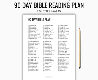 90 Day Bible Reading Plan Bible Plan Printable Start To Finish Beginning To End Faith Christian Study Journal US Letter A4 A5 Etsy