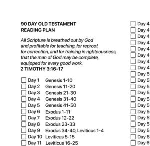 90 Day Bible Reading Plans Printable
