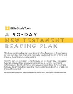 A 90 Day New Testament Reading Plan Printable Download Free
