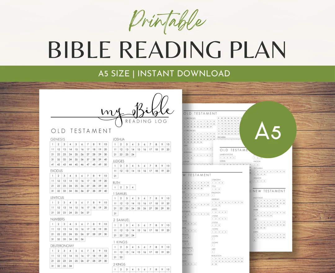 A5 Bible Reading Tracker Chapter By Chapter Checklist Daily Bible Study Plan Christian Printable Planner Inserts Daily Reading Log Etsy