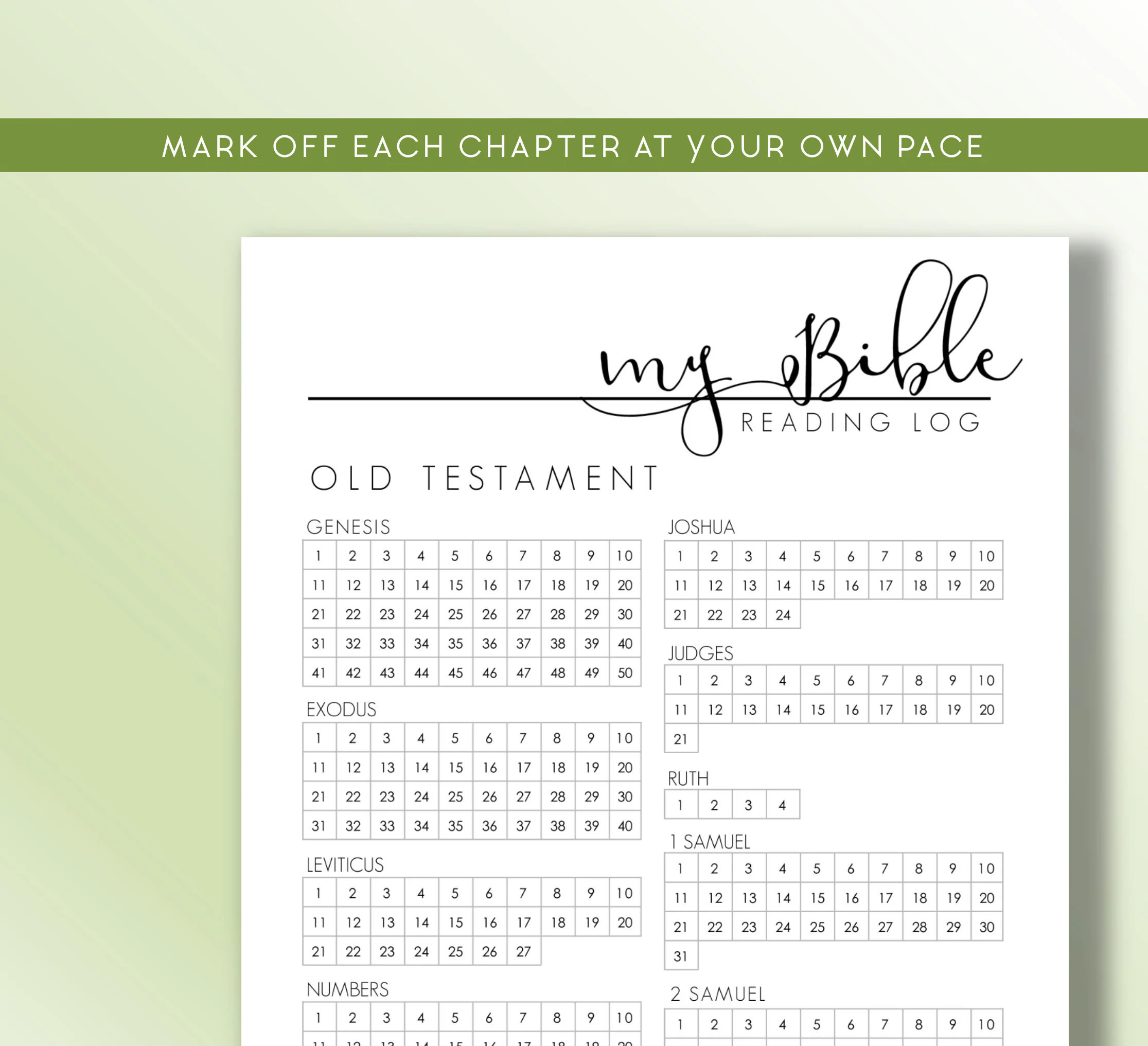A5 Bible Reading Tracker Chapter By Chapter Checklist Daily 