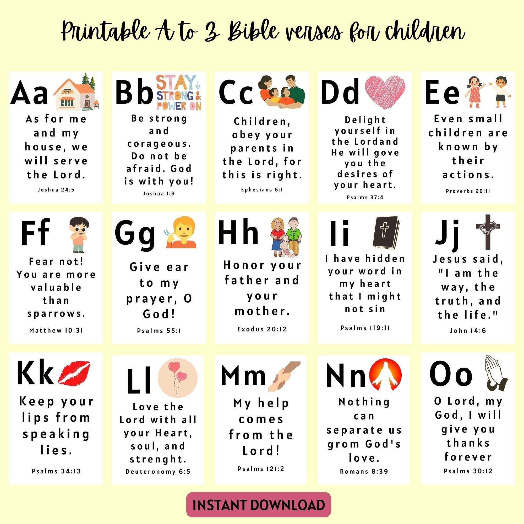 Free Printable ABC Bible Verses