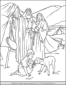 Abraham Sarah And Isaac Coloring Page TheCatholicKid