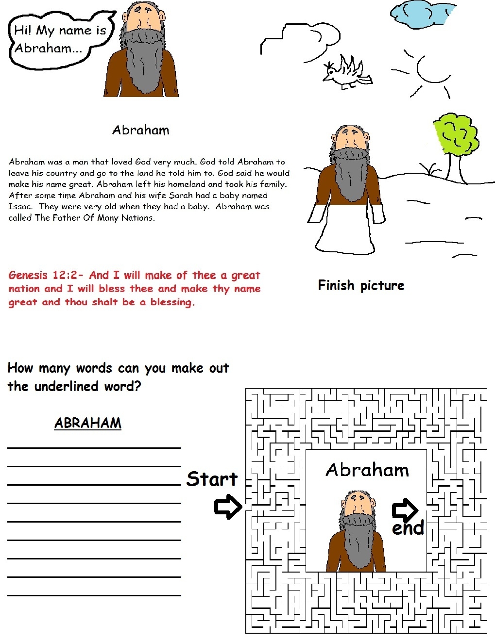 Abraham Sunday School Lessons Preschool Kids Bible Lesson Plans