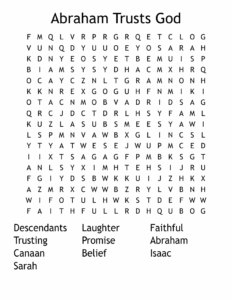 Abraham Trusts God Word Search WordMint