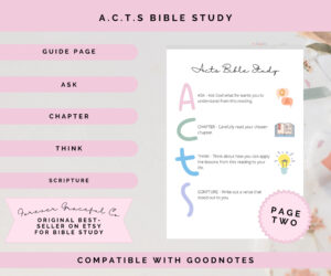 ACTS Bible Study Printable Template Etsy