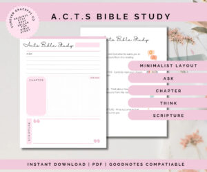 ACTS Bible Study Printable Template Etsy Australia