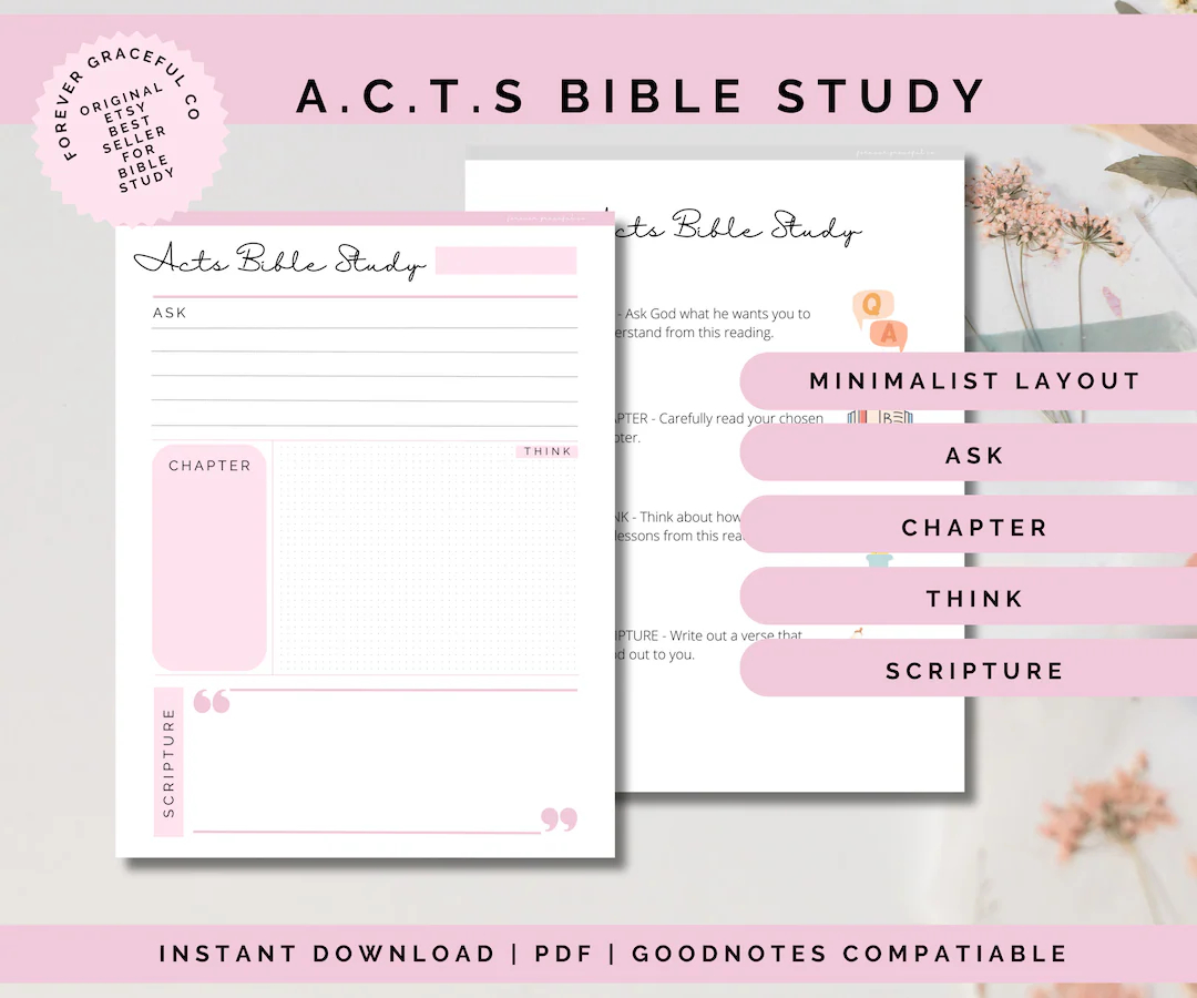 ACTS Bible Study Printable Template Etsy Australia