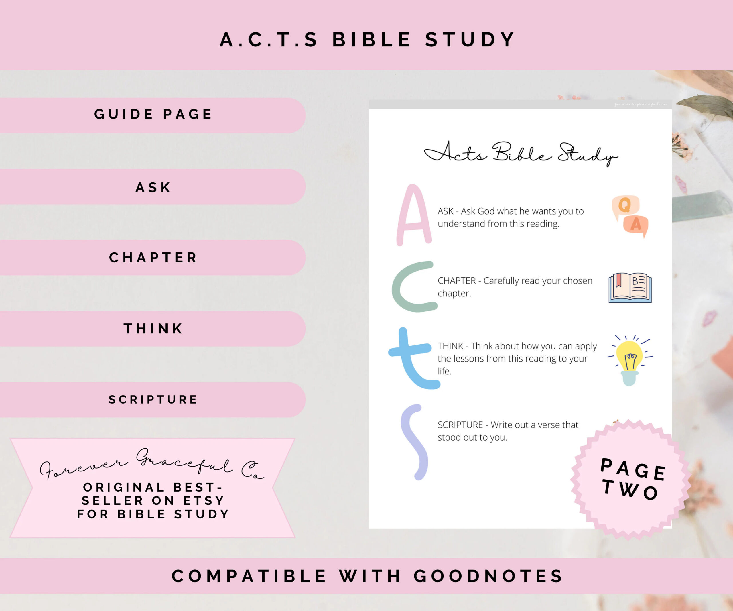 ACTS Bible Study Printable Template Etsy