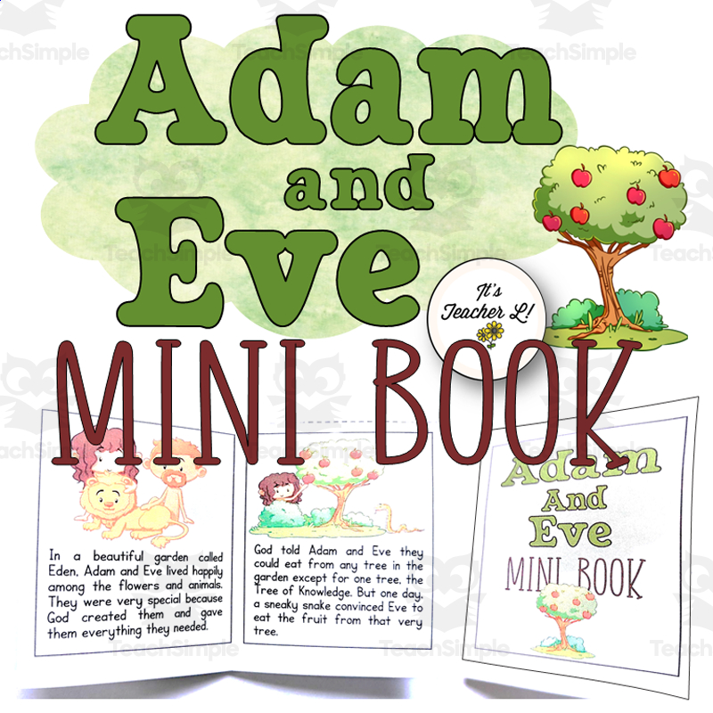 Adam And Eve Bible Story Foldable Mini Book Grade 1 2 3 ELA READING By Teach Simple