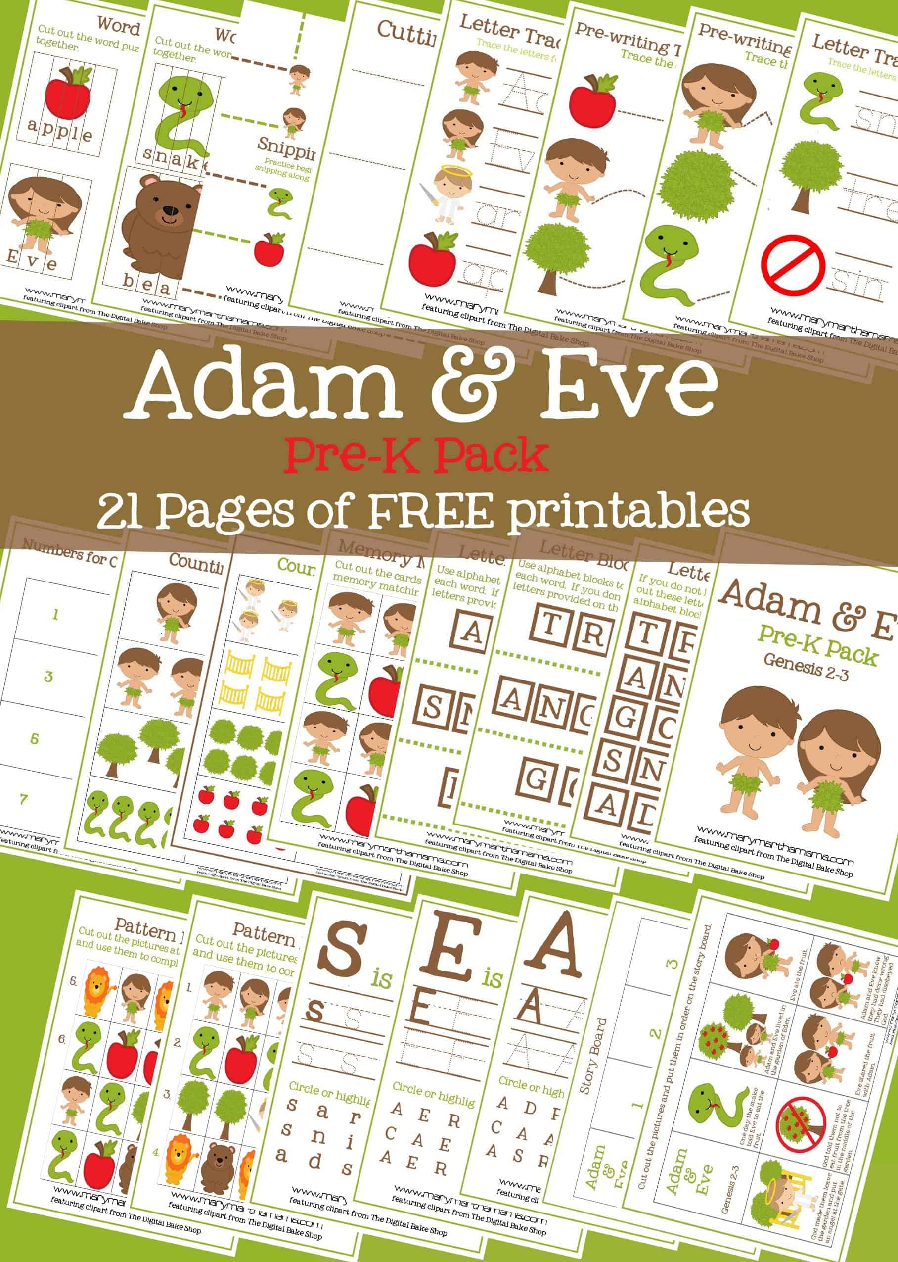 Bible Exercises for Little Kids Free Printables