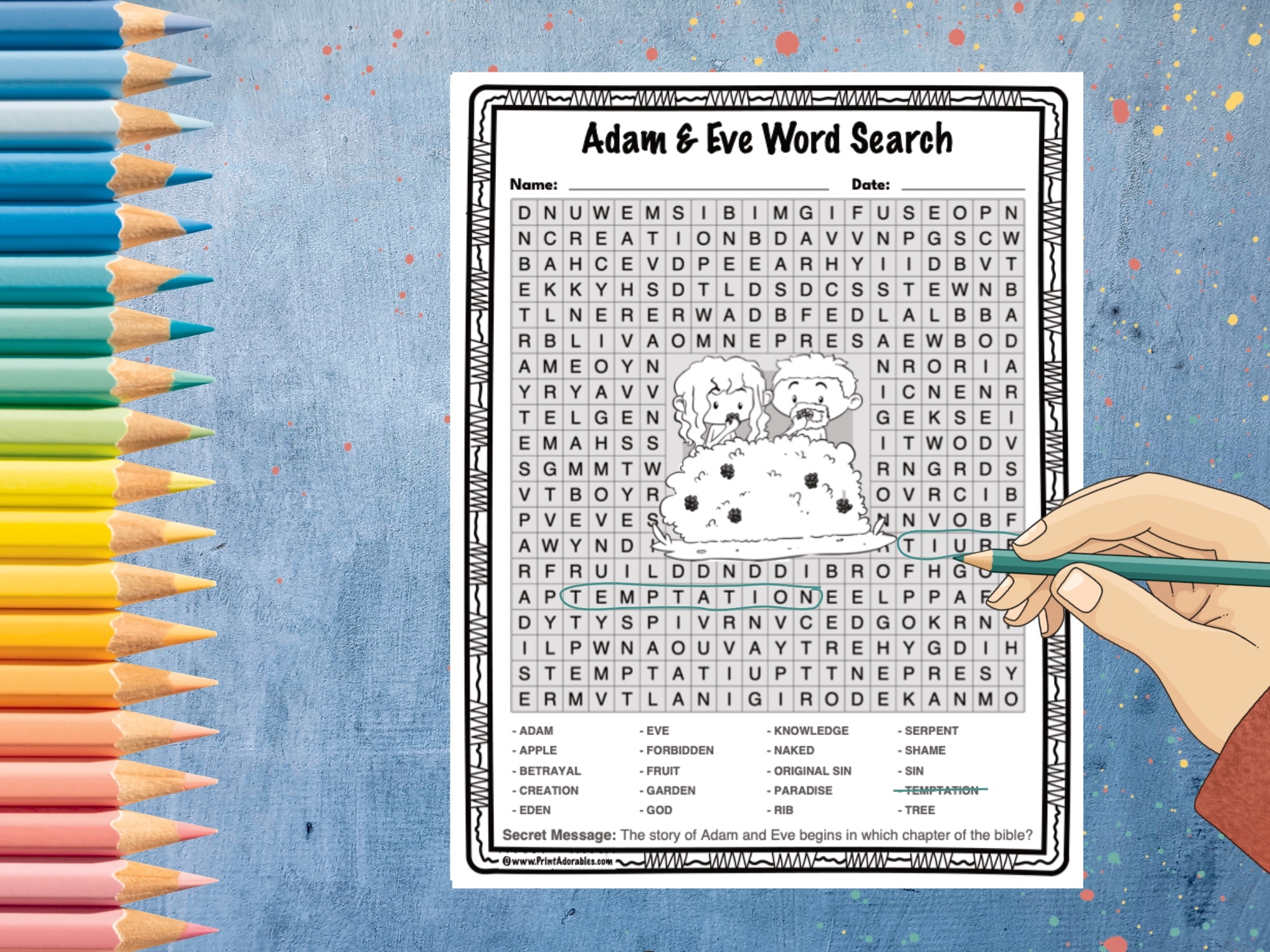 Kids Bible Word Search Puzzles Printable