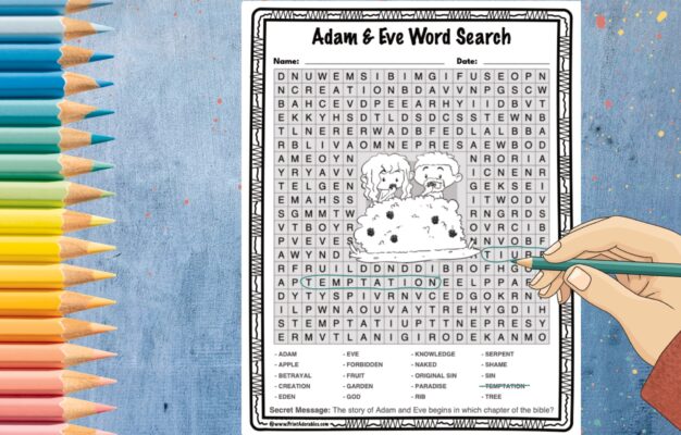 Adam And Eve Word Search Bible Puzzle Activity Worksheet Made By Teachers
