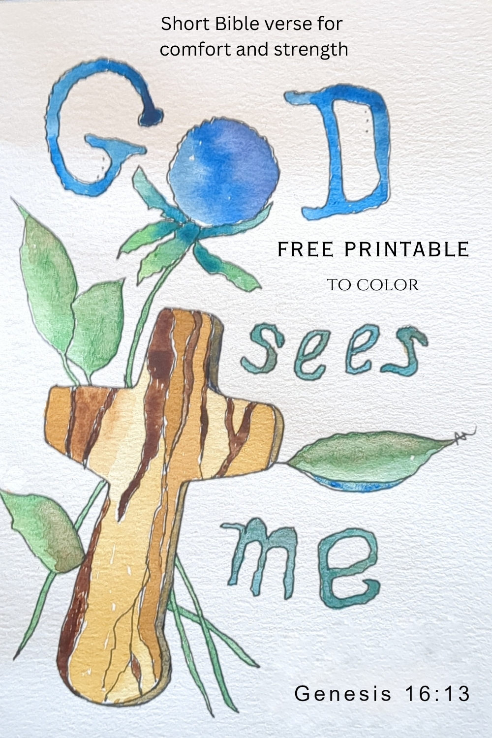 Adding Art To A Short Bible Verse For Comfort And Strength Free Printable Amarie Lange Studio