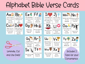 Alphabet Bible Verse Cards Printable ABC Bible Flashcards Preschool Letters Preschool Curriculum Memory Verse Preschool Bible Verse Etsy