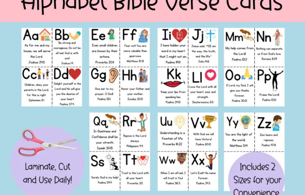 Alphabet Bible Verse Cards Printable ABC Bible Flashcards Preschool Letters Preschool Curriculum Memory Verse Preschool Bible Verse Etsy