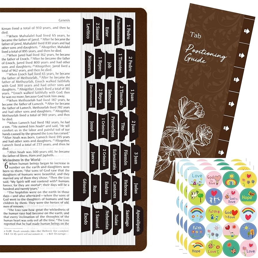 Amazon 105 Spanish Bible Indexing Tabs Laminated Bible Tab Set Bible Book Index Tabs Large Print Easy To Read Apply Self Adhesive Bible Tabs 80 Christian Faith Stickers With An Aligning