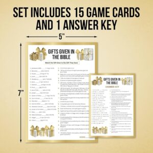 Amazon 15 Gifts Given In The Bible Match Trivia Game For Adults Teens Church Activity Or Christmas Games Youth Group Women Or Mens KJV Study Home Kitchen