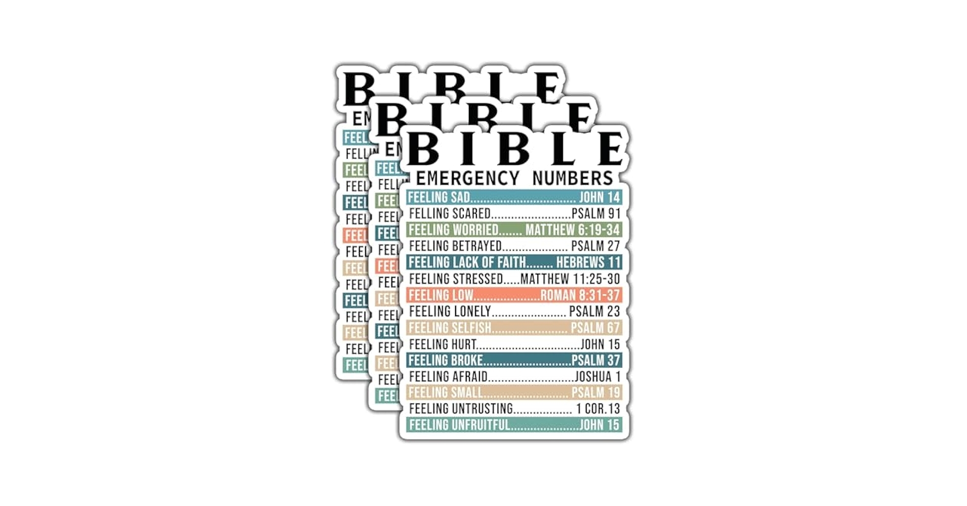 Emergency Bible Numbers Stickers Printable for Free