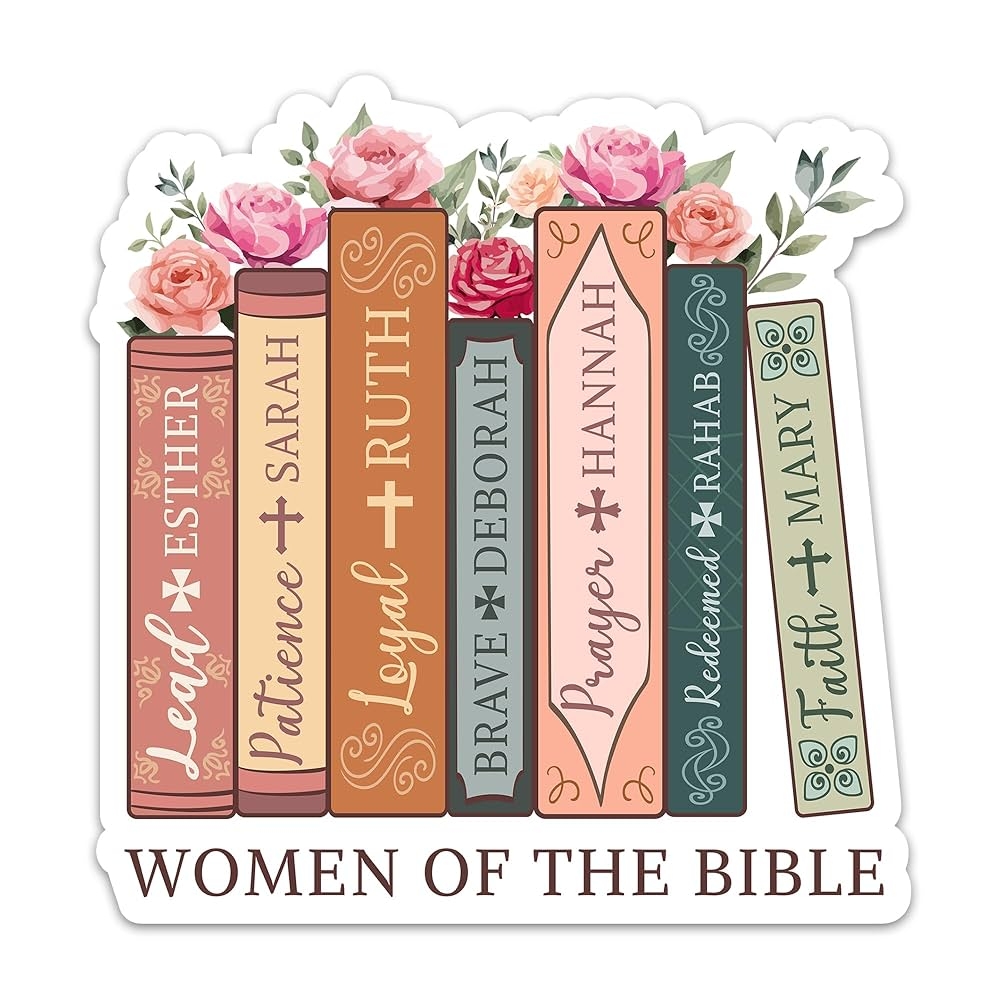 Amazon 3PCs Women Of The Bible Books And Flowers Sticker Christian Faith Sticker Religious Scripture Quotes Vinyl Waterproof Stickers For Laptop Water Bottle Notebook Tumbler Bible Journal 3 Inches Electronics