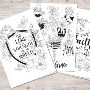 Amazon 8 Count Bible Verse Coloring Cards With Envelopes Art Therapy Thank You Cards Birthday Cards Blank Greeting Cards Relaxation Color In Card Active Handmade Products
