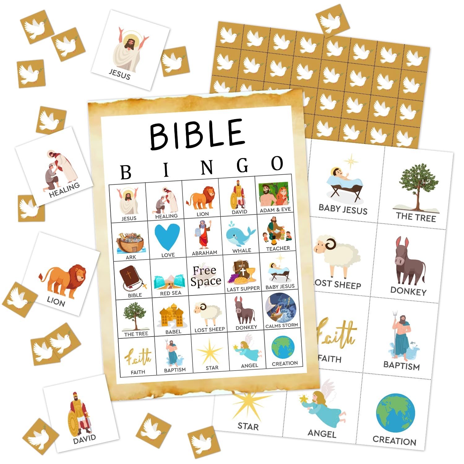 Amazon Bible Bingo Game 24 Players Christian Sunday Church Bingo Cards For Women Men Party Favors For Family Open Day Holiday Party Activities Supplies Party Decoration Bingo Game JK0103 Toys