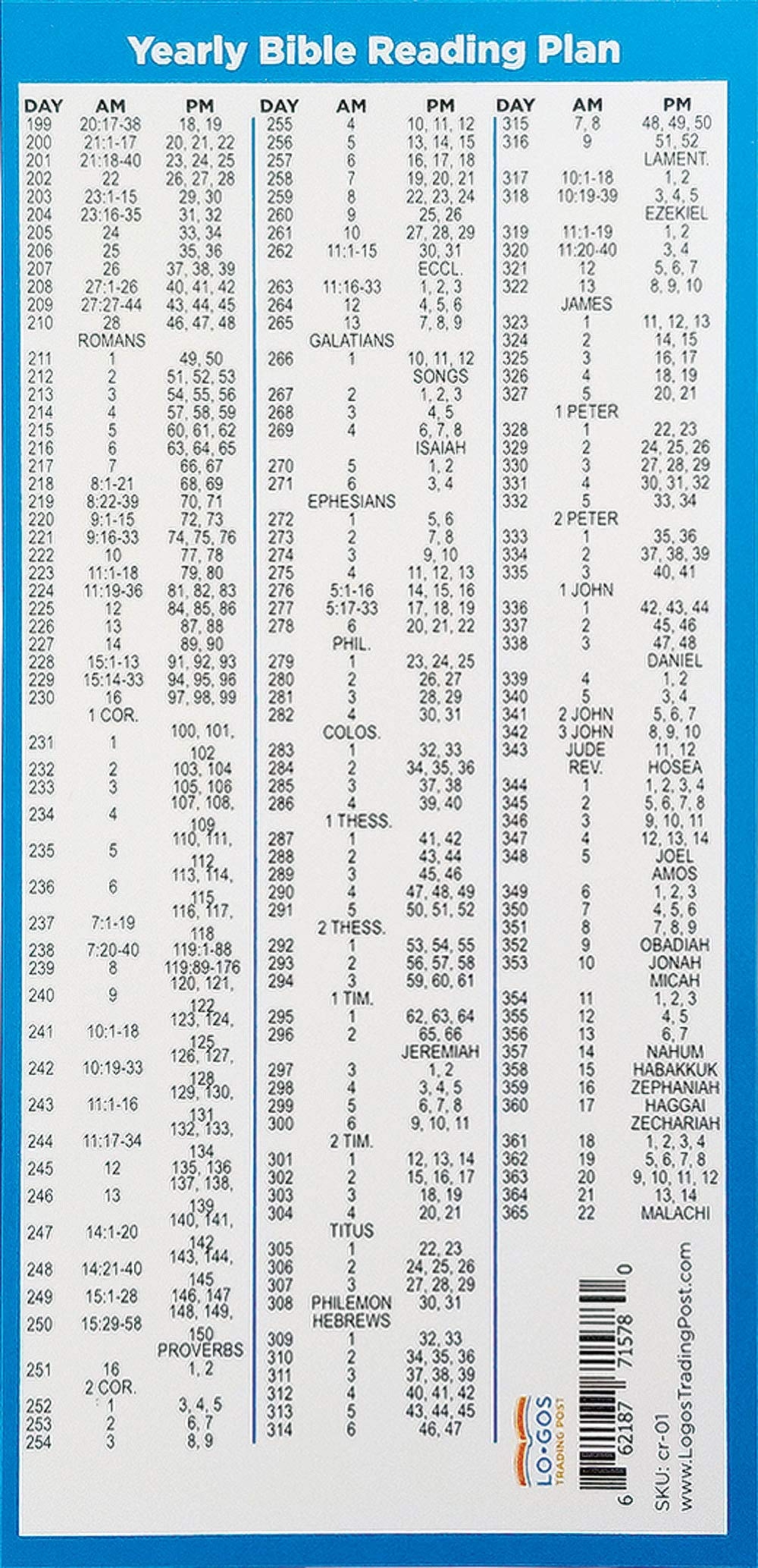 Printable Bible Reading Schedule