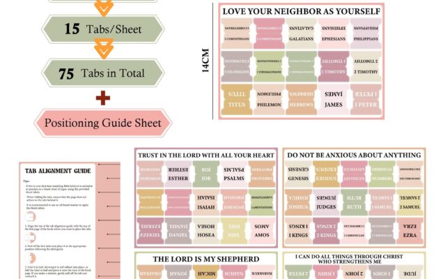 Amazon Bible Stickers Bible Study Supplies Boho Theme Laminated Bible Tabs For Women And Men Study Bible Prayer Bible Tabs For Bible Study Guide Large Print Bible Valentines Day Gifts