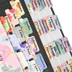 Amazon Bible Tabs 80 Laminated Bible Book Tabs Bible Journaling Supplies Bible Tabs For Women Men Study Bible Personalized Bible Index Tabs Quick Reference Easy To Read Floral Office Products