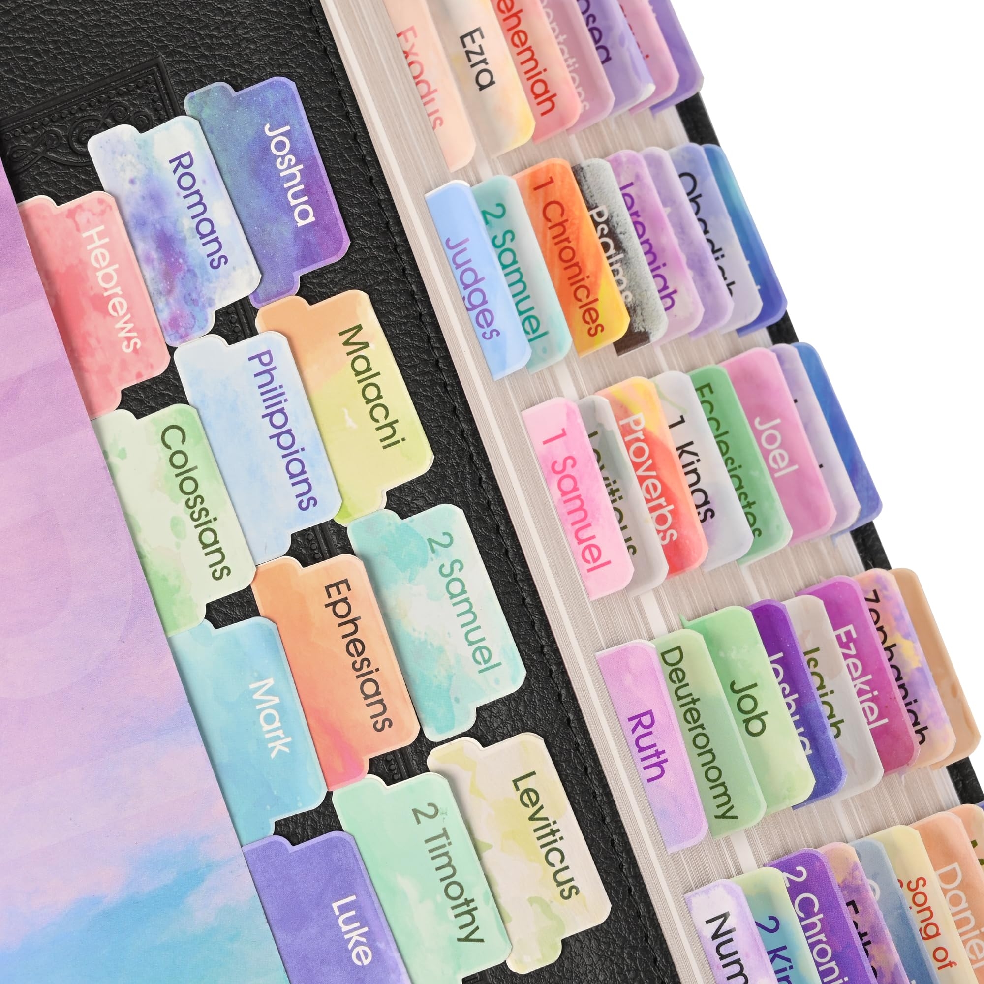 Amazon Bible Tabs 80 Laminated Bible Book Tabs Bible Journaling Supplies Bible Tabs For Women U0026 Men Study Bible Personalized Bible Index Tabs Quick Reference Easy To Read Watercolor Office Products