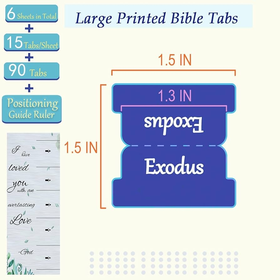 Amazon Bible Tabs Large Print Laminated Bible Tabs For Women And Men Easy To Read Bible Book Tabs For Study Bible Index Tabs For Old And New Testament Bible Labels Tabs