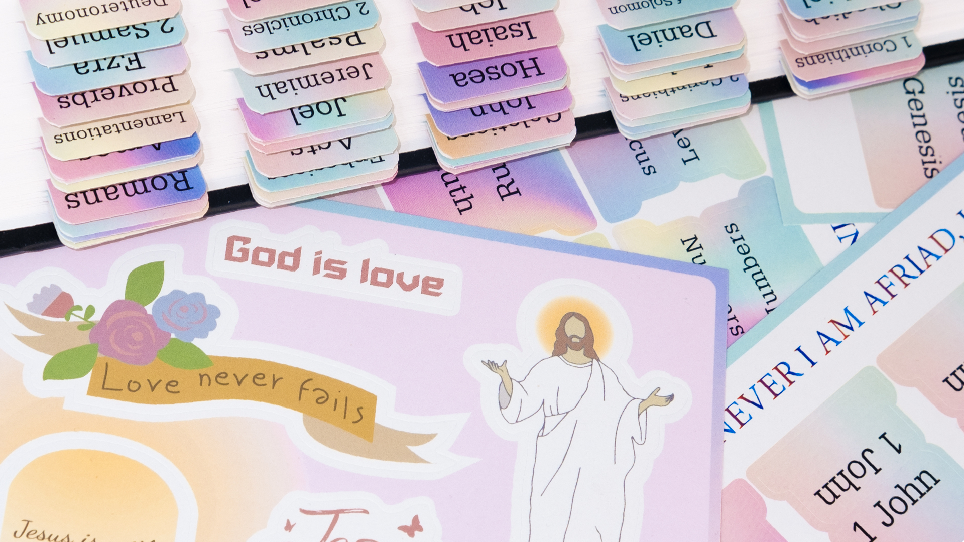 Amazon Bible Tabs With Unique Stickers Bible Tabs For Women Laminated Bible Tabs Christian Gifts Large Print Bible Tabs For Easy Navigation Bible Book Index Tabs Labels Bible Study Supplies Rainbow 