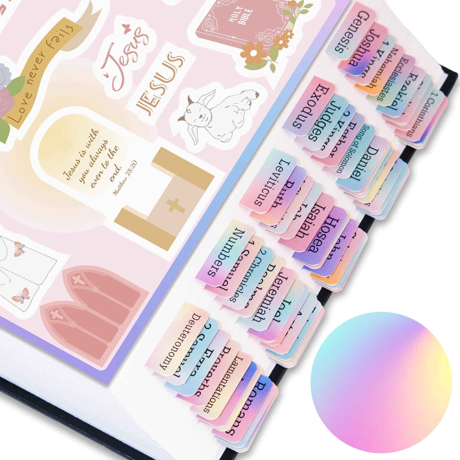 Amazon Bible Tabs With Unique Stickers Bible Tabs For Women Laminated Bible Tabs Christian Gifts Large Print Bible Tabs For Easy Navigation Bible Book Index Tabs Labels Bible Study Supplies Rainbow 